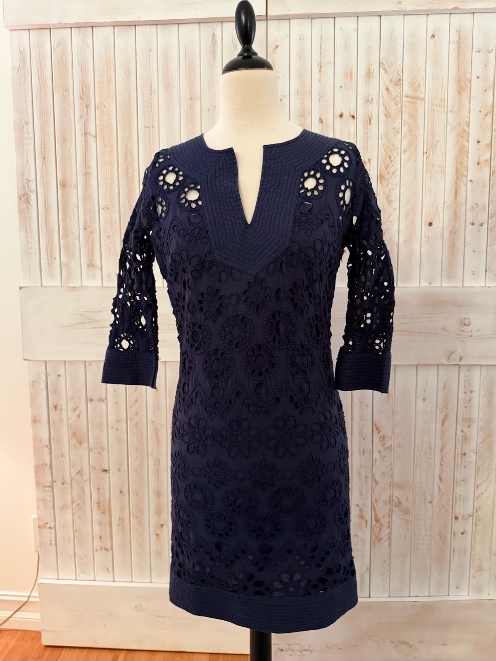 Gretchen Scott Navy eyelet Shift Dress - Womens